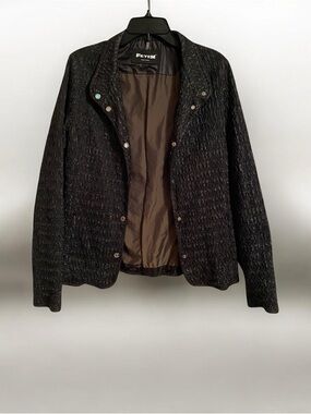 FEYEM Black Textured Women’s Jacket, Size 50 (U.S. 14), made in Italy!